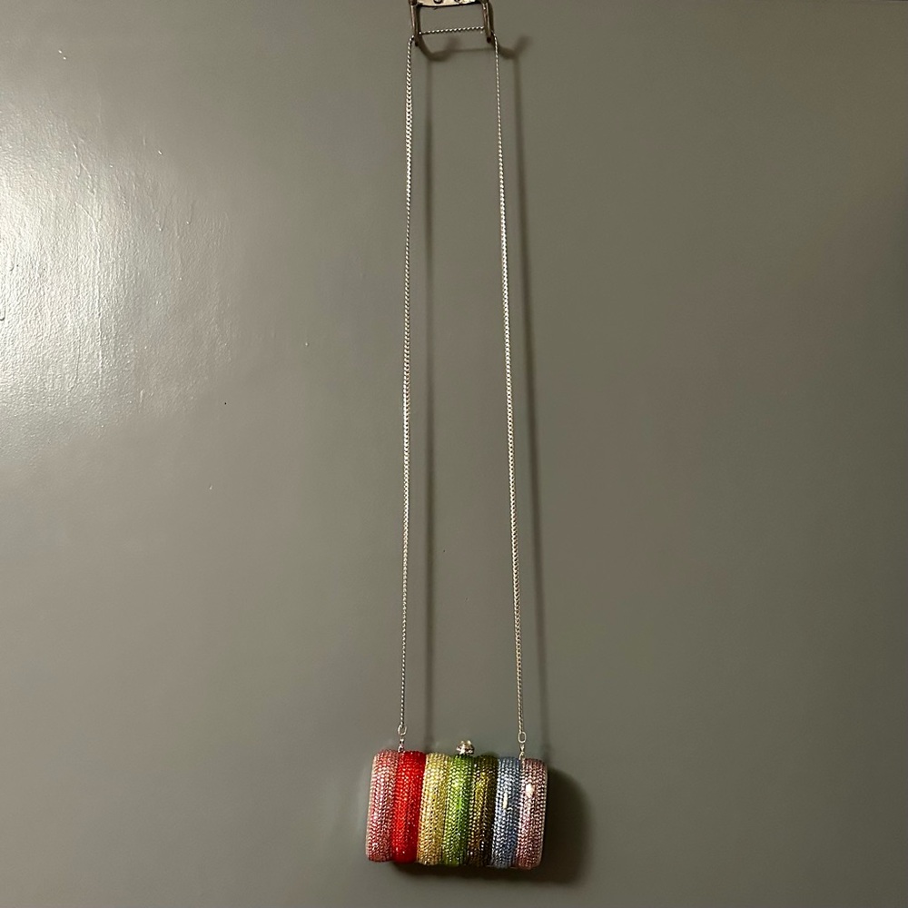 Multicolor Crystal Embellished Clutch - Picture 6 of 6